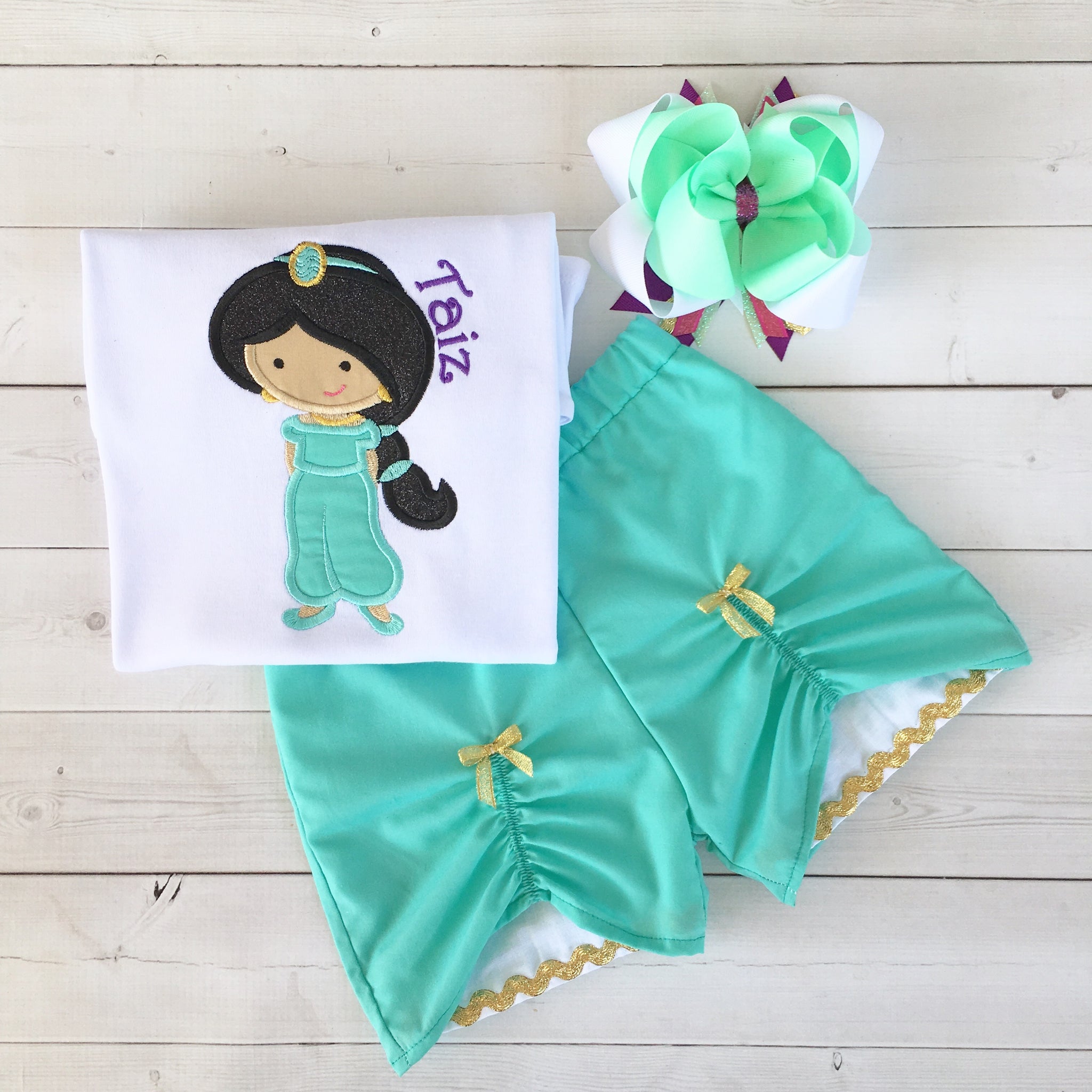 Embroidered Genie Princess Peek-A-Boo Short Set