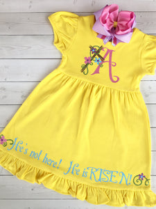 He Is Risen Easter Glitter Vinyl Dress