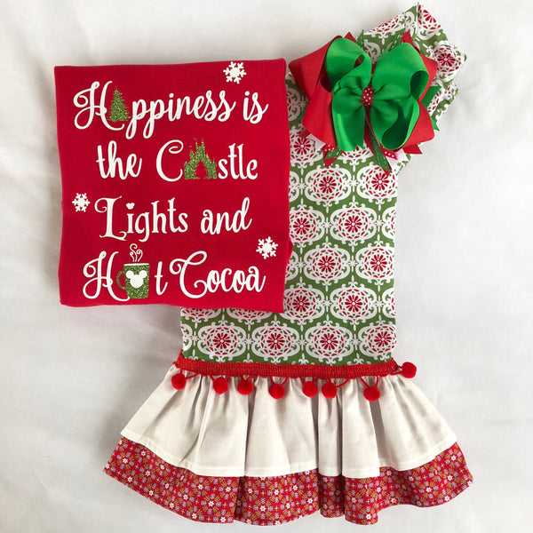 Christmas Memories Glitter Double Ruffle Pant Set