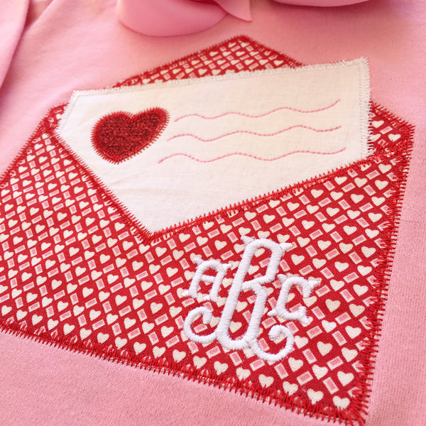 Embroidered Valentine Letter Shirt and Ruffle Shortie Set