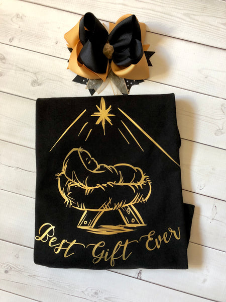 Baby Jesus in the Manger SHIRT ONLY (Girls)