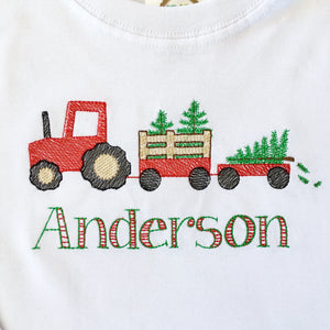 Christmas Tree Farm Boys Embroidered Shirt ONLY