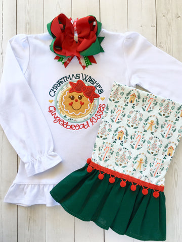 Gingerbread Kisses Single Ruffle Pant Set