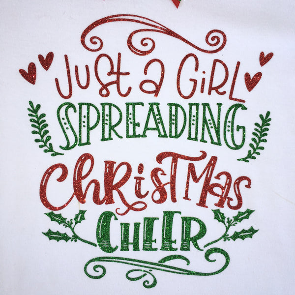 Jolly Christmas-Spreading Cheer Glitter Pant Set