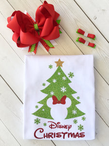 Christmas Tree Glitter Mouse Shirt ONLY