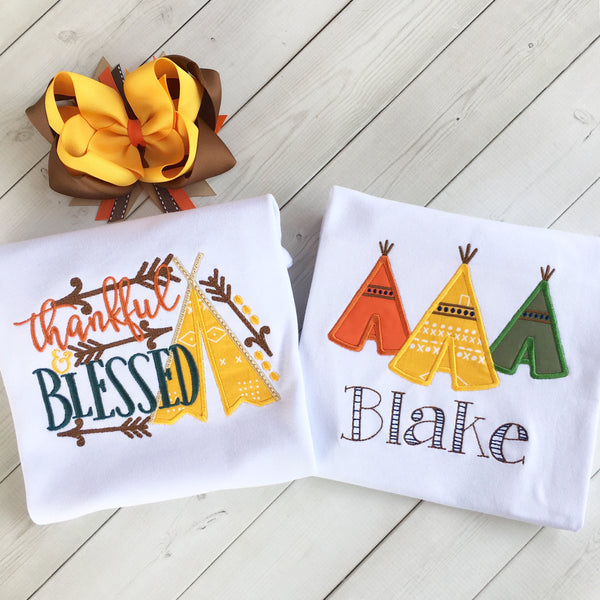 Boy's Embroidered Teepee Shirt ONLY