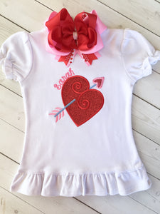 Embroidered Valentine Heart Shirt ONLY