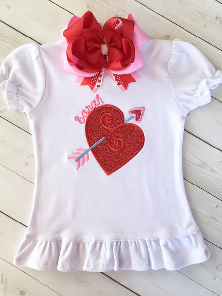 Embroidered Valentine Heart Shirt ONLY