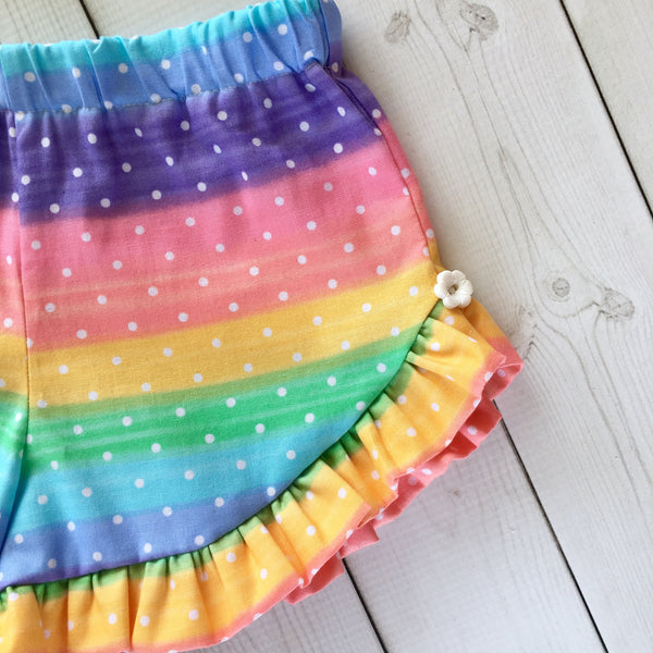 Rainbow Sherbet Mouse Ruffled Shortie Set