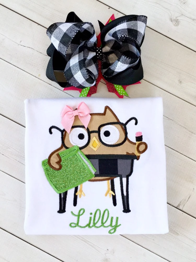 Sassy Embroidered Owl Shirt and Ruffle Short Set